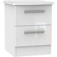 Knightsbridge 2 Drawer Bedside Cabinet - White