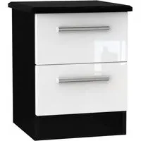 Knightsbridge 2 Drawer Bedside Cabinet - White, Black