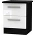 Knightsbridge 2 Drawer Bedside Cabinet - White, Black