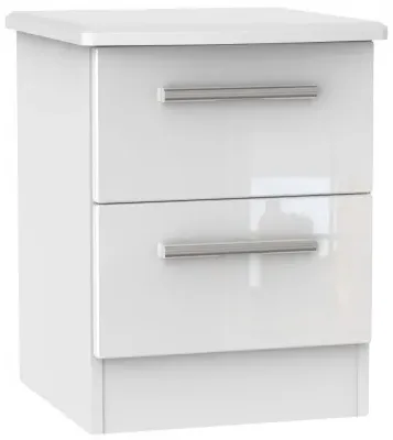 Knightsbridge 2 Drawer Bedside Cabinet - White