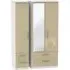 Knightsbridge 3 Door Combi Wardrobe with Mirror - Mushroom
