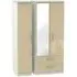 Knightsbridge 3 Door Combi Wardrobe with Mirror - Mushroom, Cashmere