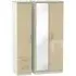 Knightsbridge 3 Door Combi Wardrobe with Mirror - Mushroom, Cashmere
