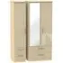 Knightsbridge 3 Door Combi Wardrobe with Mirror - Mushroom, Oak
