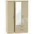 Knightsbridge 3 Door Combi Wardrobe with Mirror - Mushroom, Oak