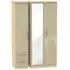 Knightsbridge 3 Door Combi Wardrobe with Mirror - Mushroom, Oak