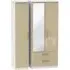 Knightsbridge 3 Door Combi Wardrobe with Mirror - Mushroom, White