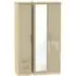Knightsbridge 3 Door Tall Combi Wardrobe with Mirror - Mushroom, Oak