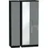 Knightsbridge 3 Door Tall Triple Wardrobe with Mirror - Grey