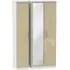 Knightsbridge 3 Door Tall Triple Wardrobe with Mirror - Mushroom