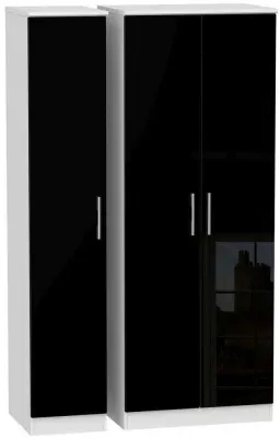 Knightsbridge 3-Door Tall Wardrobe - Black, White