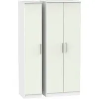 Knightsbridge 3-Door Tall Wardrobe - Cashmere, White