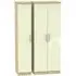 Knightsbridge 3 Door Tall Wardrobe - Cream, Light Oak