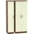 Knightsbridge 3-Door Tall Wardrobe - Cream, Walnut