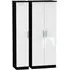 Knightsbridge 3-Door Tall Wardrobe - White, Black