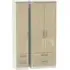 Knightsbridge 3 Door Tall Wardrobe with 4 Drawers - Mushroom