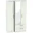 Knightsbridge 3-Door Tall Wardrobe with Mirror - Cashmere, White