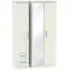 Knightsbridge 3-Door Tall Wardrobe with Mirror - Cashmere, White