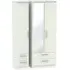 Knightsbridge 3-Door Tall Wardrobe with Mirror - Cashmere, White