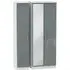 Knightsbridge 3 Door Tall Wardrobe with Mirror - Grey