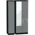 Knightsbridge 3 Door Tall Wardrobe with Mirror - Grey