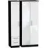 Knightsbridge 3-Door Tall Wardrobe with Mirror - White, Black