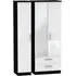 Knightsbridge 3-Door Tall Wardrobe with Mirror - White, Black