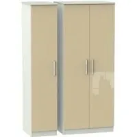 Knightsbridge 3-Door Triple Wardrobe - Mushroom, Cashmere