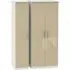 Knightsbridge 3 Door Triple Wardrobe - Mushroom, White