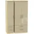 Knightsbridge 3-Door Triple Wardrobe with 4 Drawers - Mushroom