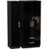 Knightsbridge 3-Door Triple Wardrobe with Storage - Black