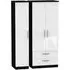 Knightsbridge 3-Door Triple Wardrobe with Storage - White, Black