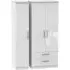 Knightsbridge 3-Door Triple Wardrobe with Storage - White