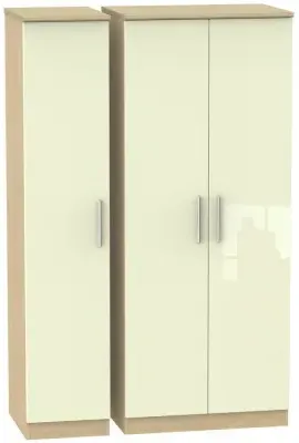 Knightsbridge 3 Door Wardrobe - Cream, Oak