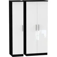 Knightsbridge 3-Door Wardrobe - White, High Gloss
