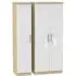 Knightsbridge 3 Door Wardrobe - White, Oak