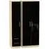 Knightsbridge 3-Door Wardrobe with 2 Drawers - Black, Light Oak