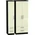 Knightsbridge 3 Door Wardrobe with 4 Drawers - Cream, Gloss