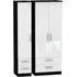Knightsbridge 3 Door Wardrobe with 4 Drawers - White, Gloss