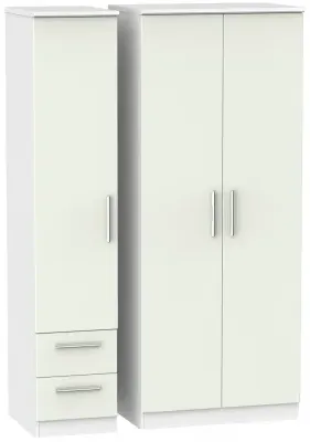 Knightsbridge 3-Door Wardrobe with Drawers - Cashmere