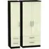 Knightsbridge 3-Door Wardrobe with Drawers - Cream, Gloss