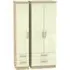 Knightsbridge 3 Door Wardrobe with Drawers - Cream, Light Oak