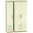 Knightsbridge 3-Door Wardrobe with Drawers - Cream, Oak