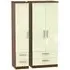 Knightsbridge 3-Door Wardrobe with Drawers - Cream, Walnut