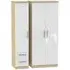 Knightsbridge 3-Door Wardrobe with Drawers - White, Oak