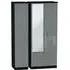Knightsbridge 3-Door Wardrobe with Mirror and Drawers - Grey