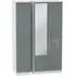 Knightsbridge 3-Door Wardrobe with Mirror and Drawers - Grey, White