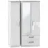 Knightsbridge 3-Door Wardrobe with Mirror and LHF Drawers - White