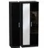 Knightsbridge 3-Door Wardrobe with Mirror - Black