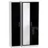 Knightsbridge 3-Door Wardrobe with Mirror - Black, White